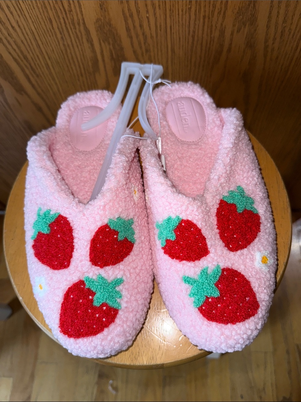 Strawberry Fuzzy Strawberry Mule Slippers